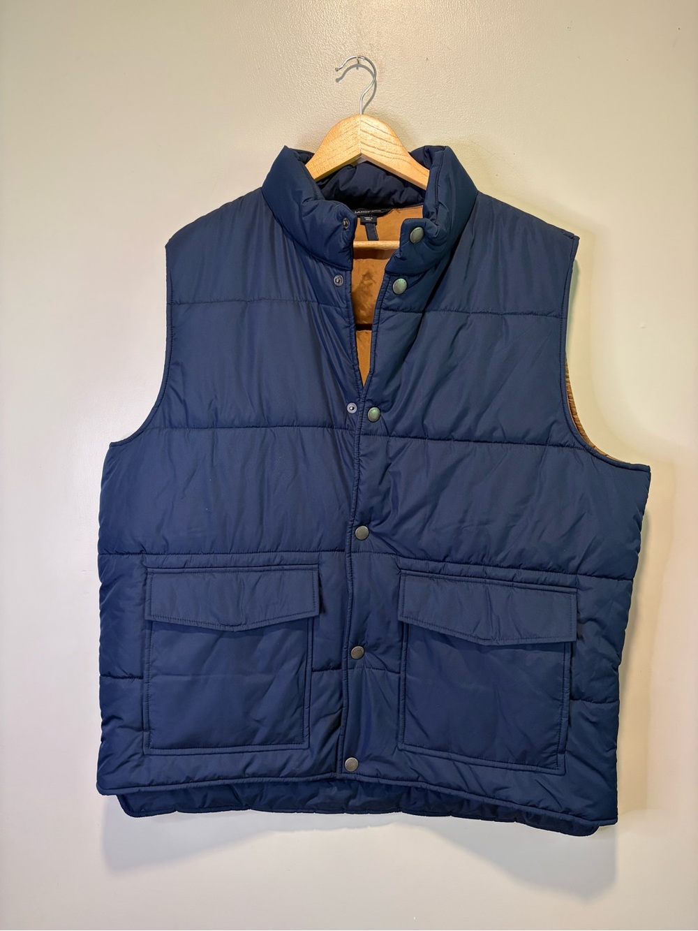 Lands' End Navy Quilted Puffer Vest